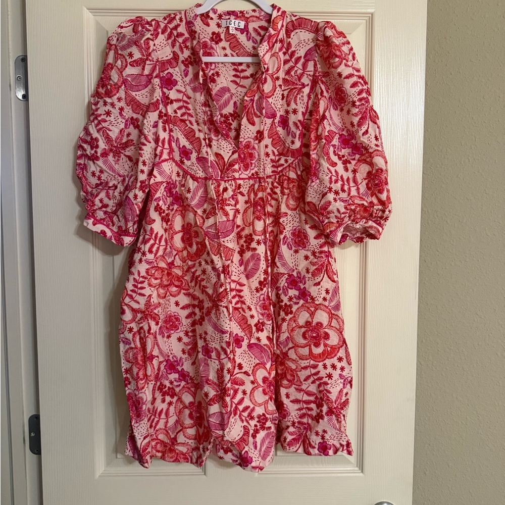 TCEC Red and Pink Patterned Dress